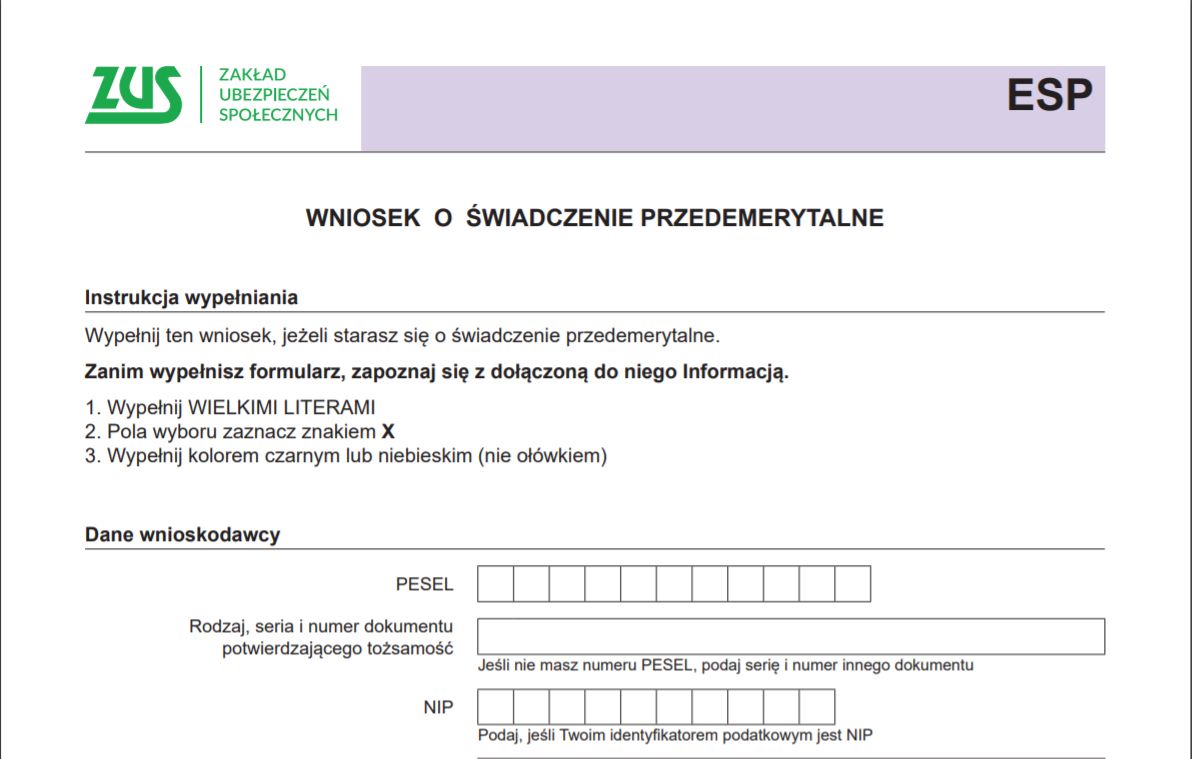 świadczenie przedemerytalne